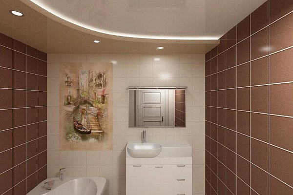 Почему двухуровневый потолок в ванной должен быть натяжным